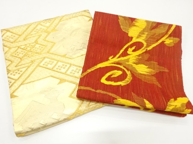 JAPANESE KIMONO / ANTIQUE SET OF 2 OBIJI HAGASHI